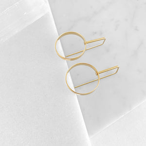 Open Circle Staple Earrings