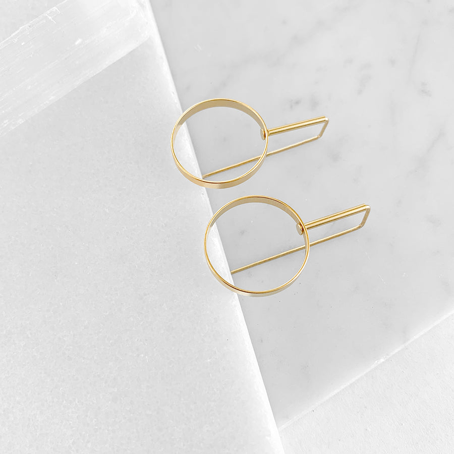 Open Circle Staple Earrings