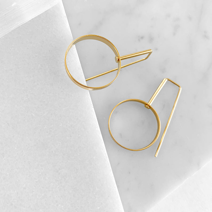 Open Circle Staple Earrings