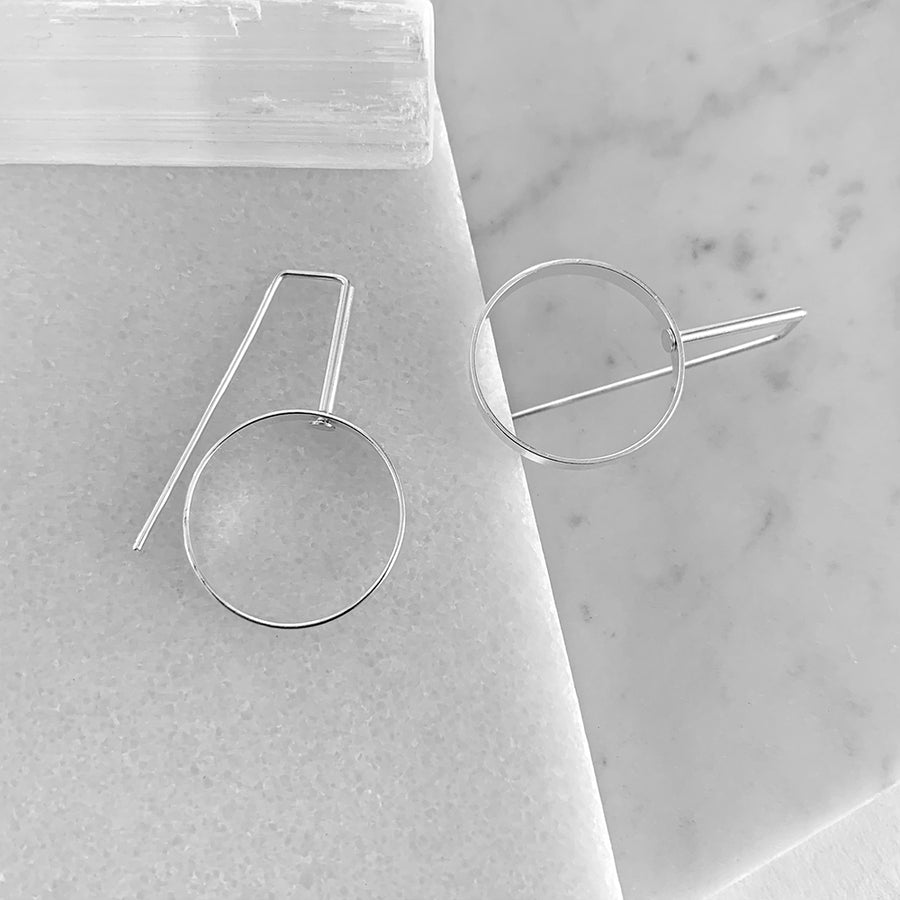 Open Circle Staple Earrings