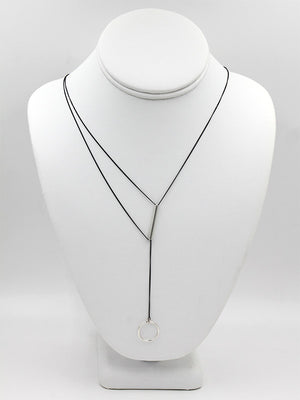 Geo Lariat Necklace Circle