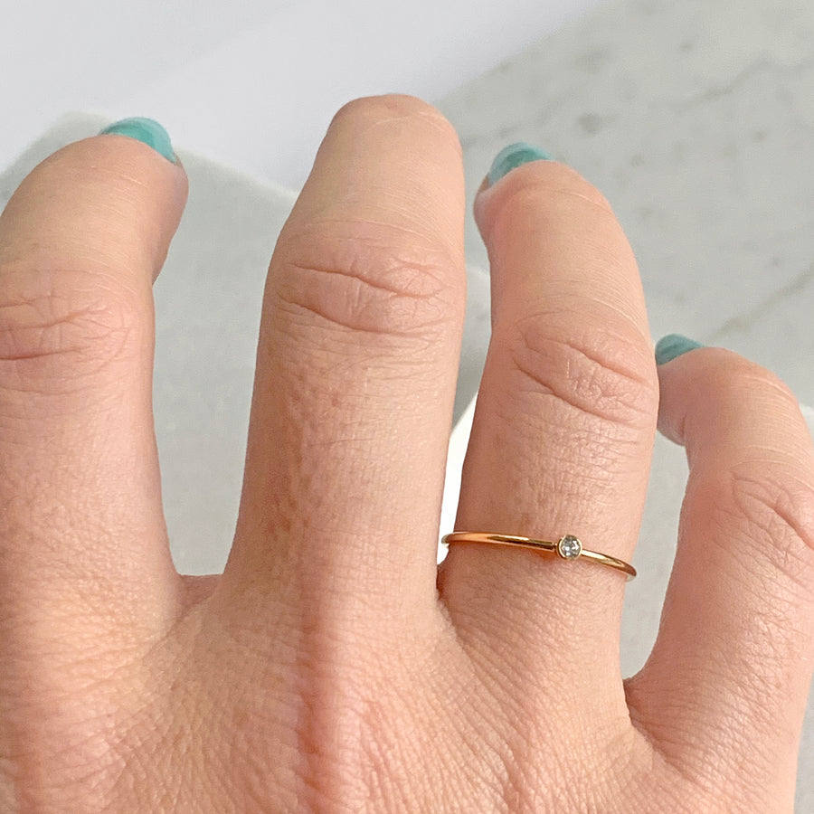 Skinny Stone Stacking Ring